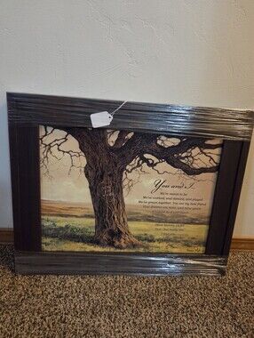 Bonnie Mohr Framed Tree Wall Art Print with Sentimental Poem - Brown